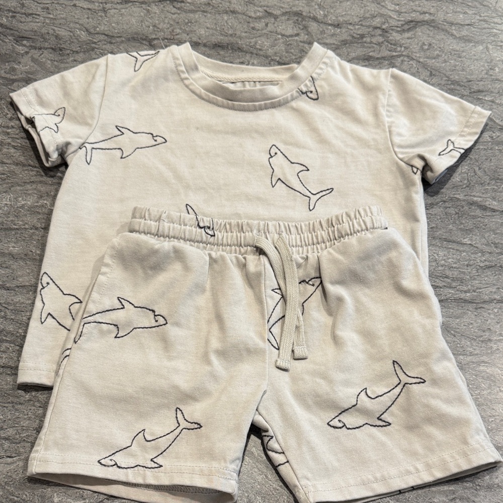 Shark Print Kids Matching Set